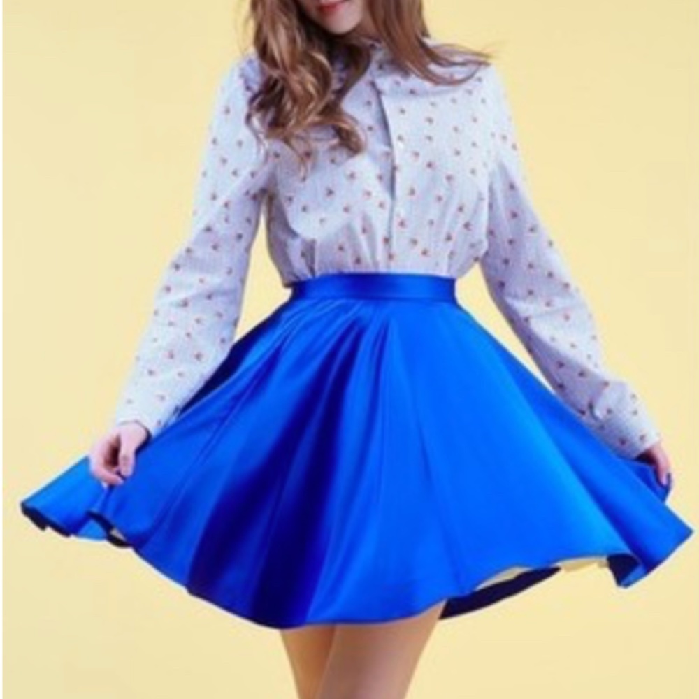 Vaute Couture Reading Skirt in Cobalt